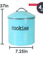 Load image into Gallery viewer, Tin Cookie Jar, Turquoise