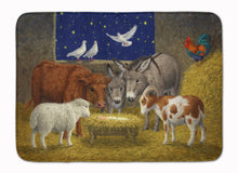 Load image into Gallery viewer, 19 in x 27 in Animals at Crib Nativity Christmas Scene Machine Washable Memory Foam Mat