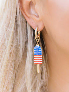 4th of July Enamel Popsicle Earrings