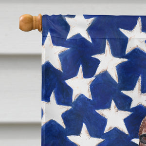 28 x 40 in. Polyester Irish Setter with American Flag Flag Canvas House Size 2-Sided Heavyweight