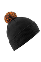 Load image into Gallery viewer, Adults Unisex Snowstar Beanie (Black/Orange)