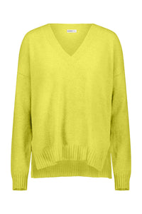 Cotton/Cashmere V Neck Oversize Pullover