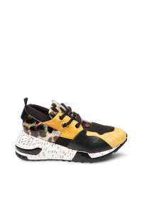 Womens/Ladies Cliff Lace Up Sneaker (Yellow)