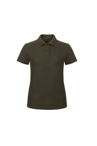 B&C Womens/Ladies ID.001 Plain Short Sleeve Polo Shirt (Brown)