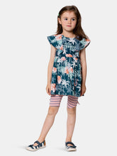 Load image into Gallery viewer, Flamingo Printed Tunic And Biker Short Set
