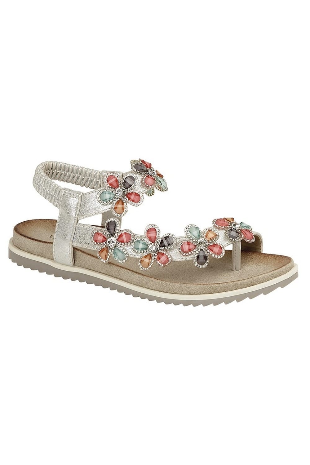 Womens/Ladies Marcia Sandals (Silver Shimmer)