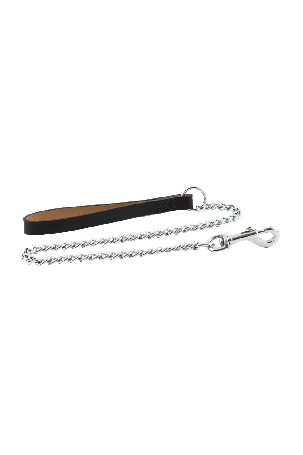 Ancol Chain Medium Leather Dog Lead (Black) (32in)