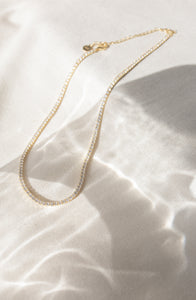 Aurora Thin Gold Tennis Necklace