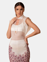 Load image into Gallery viewer, Ambrosio Embroidered Organza Plunge Shirt-Dress