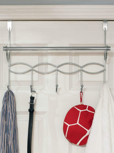 Chrome Plated Steel Over the Door Hanging Rack with Towel Bar