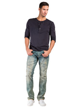 Load image into Gallery viewer, Men&#39;s Slim Straight Premium Denim Jeans Distressed Clouded Blue