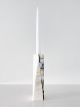 Load image into Gallery viewer, White Marble Grey Mother Of Pearl Candle Holders