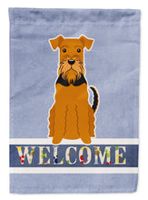 Load image into Gallery viewer, 11 x 15 1/2 in. Polyester Airedale Welcome Garden Flag 2-Sided 2-Ply