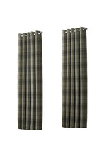 Load image into Gallery viewer, Riva Home Aviemore Checked Pattern Ringtop Curtains/Drapes (Natural) (90 x 72in (229 x 183cm))