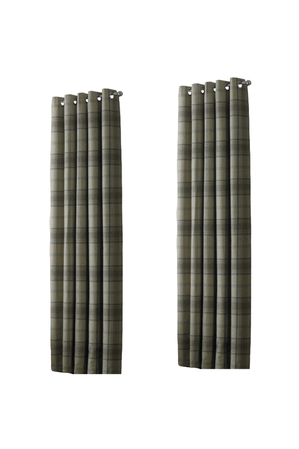 Riva Home Aviemore Checked Pattern Ringtop Curtains/Drapes (Natural) (66 x 54in (168 x 137cm))