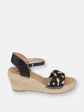 Load image into Gallery viewer, Cati Black Espadrille Wedge Sandals