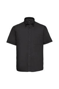 Russell Collection Mens Short Sleeve Classic Twill Shirt (Black)