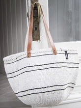 Load image into Gallery viewer, Mifuko - Medium Shopper basket Black and White Stripes