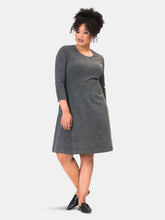 Load image into Gallery viewer, Carly Dress in Salt &amp; Pepper Charcoal (Curve)