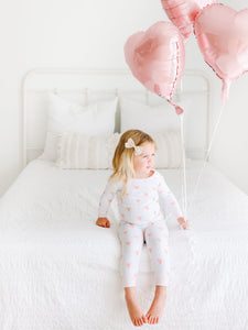 White Heart Balloon Pajama Set