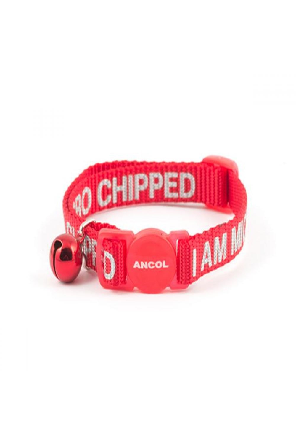 Ancol I Am Microchipped Nylon Safety Cat Collar (Red) (One Size)
