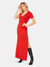 Load image into Gallery viewer, T-Shirt Maxi Side Slit Dress | Rust