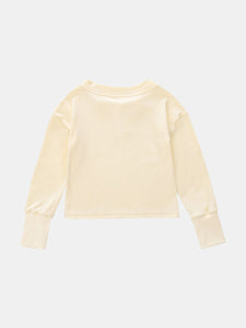 Kids Long Sleeve Henley | Cream OM544