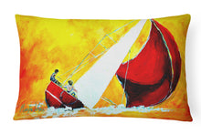 Load image into Gallery viewer, 12 in x 16 in  Outdoor Throw Pillow Sailboat Break Away Canvas Fabric Decorative Pillow