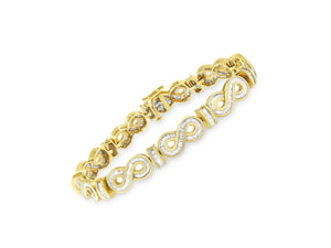 14K Yellow Gold Baguette-Cut Diamond Bracelet