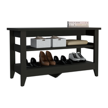 Load image into Gallery viewer, Vilna Storage Bench, Two Open Shelves, Four Legs