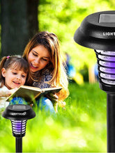 Load image into Gallery viewer, Black Solar LED Mosquito Zapper Killer and Garden Lawn Pathway Lights