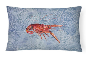 12 in x 16 in  Outdoor Throw Pillow Crawfish Cool Water Canvas Fabric Decorative Pillow