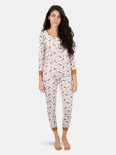 Load image into Gallery viewer, Womens Light Pink Horses Pajamas