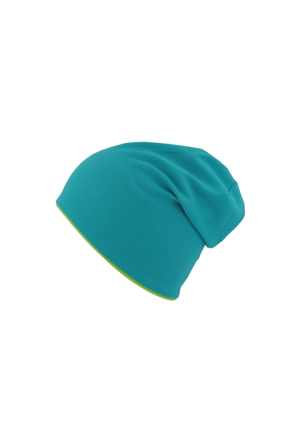 Extreme Reversible Jersey Slouch Beanie - Turquoise/Safety Green