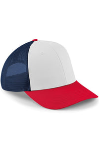 6 Panel Snapback Trucker Cap (French Navy/Classic Red)