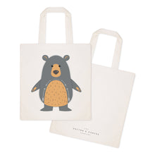 Load image into Gallery viewer, Bear Cotton Canvas Tote Bag