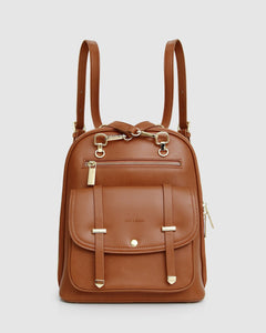 5th Ave Leather Backpack - Camel