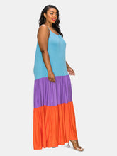 Load image into Gallery viewer, Colorblock Cami Neck Maxi Dress