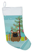 Load image into Gallery viewer, Merry Christmas Tree French Bulldog Brown Christmas Stocking