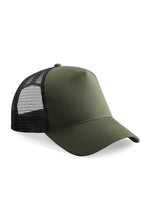 Load image into Gallery viewer, Mens Half Mesh Trucker Cap/Headwear Pack Of 2- Olive Green/Black