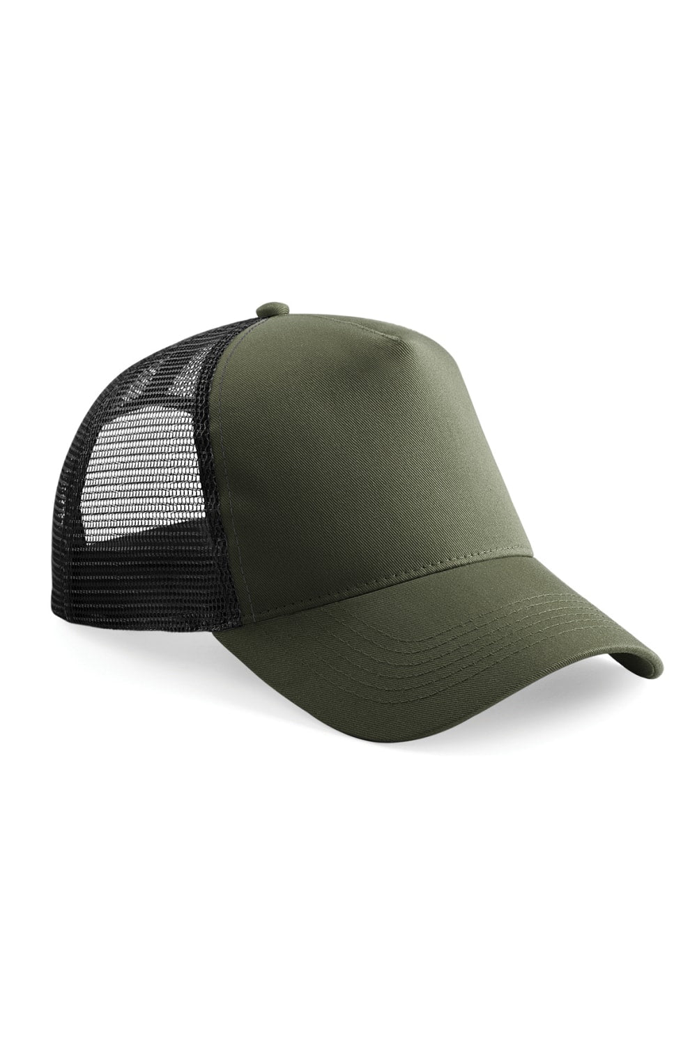 Mens Half Mesh Trucker Cap/Headwear Pack Of 2- Olive Green/Black