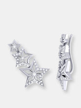 Load image into Gallery viewer, Starburst Diamond Ear Climbers In Sterling Silver
