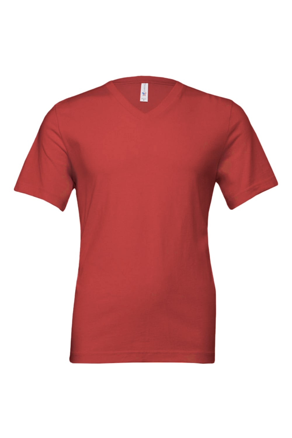 Canvas Mens Jersey Short Sleeve V-Neck T-Shirt (Red)