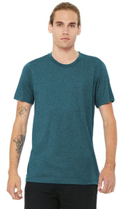 Canvas Mens Triblend Crew Neck Plain Short Sleeve T-Shirt (Steel Blue Triblend)