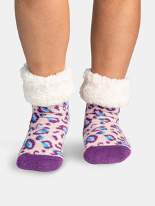 Classic Slipper Socks | Leopard Pink