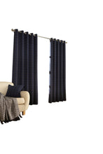 Load image into Gallery viewer, Furn Ellis Ringtop Eyelet Curtains (Navy) (66 x 72 in)