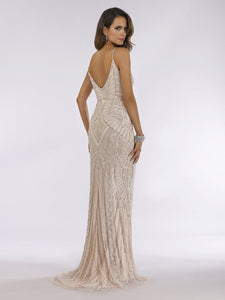29394 - Spaghetti Strap Beaded Gown