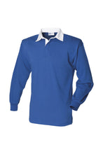 Load image into Gallery viewer, Front Row Long Sleeve Classic Rugby Polo Shirt (Royal/White)