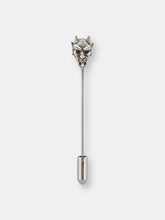 Load image into Gallery viewer, Devil Lapel Pin in Oxidized Silver with Ruby or Diamond Eyes