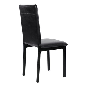 Jemez Black Metal Frame Dark Brown Faux Leather Dining Chair - Set of 4